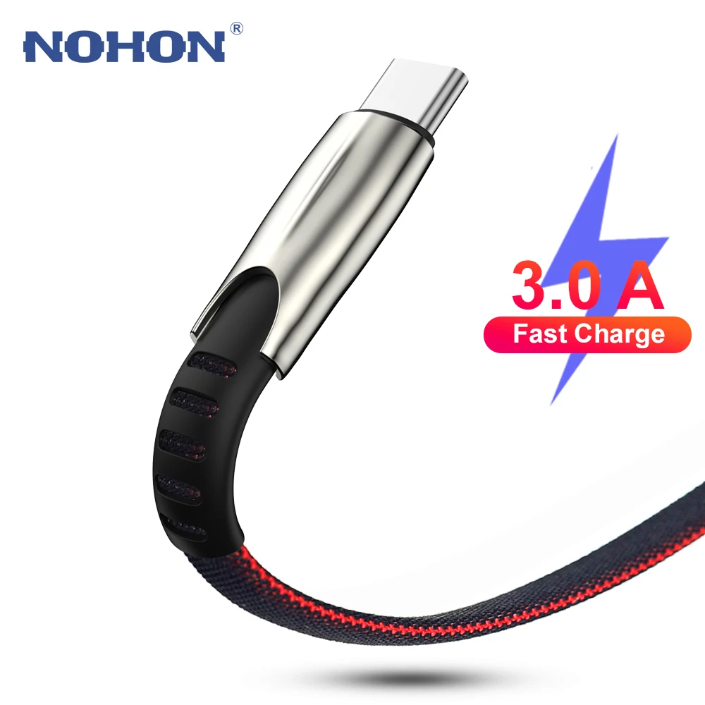 USB Type C кабель для быстрой зарядки 1 м 2 3 Samsung Huawei Xiaomi USBC 3A мобильный телефон длинный