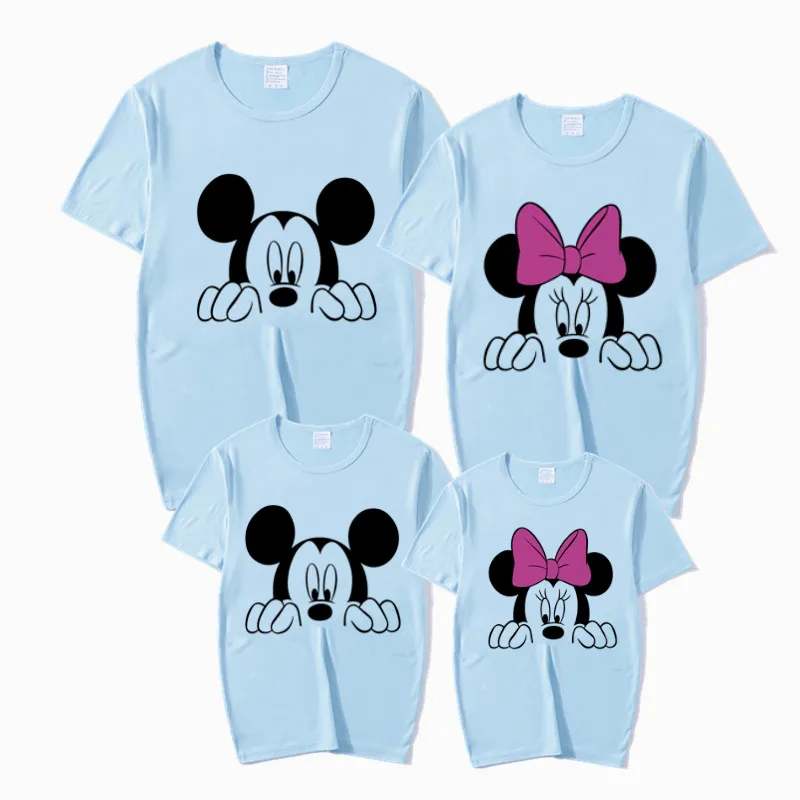 Одинаковые комплекты для всей семьи с забавным принтом мыши футболка мама папа