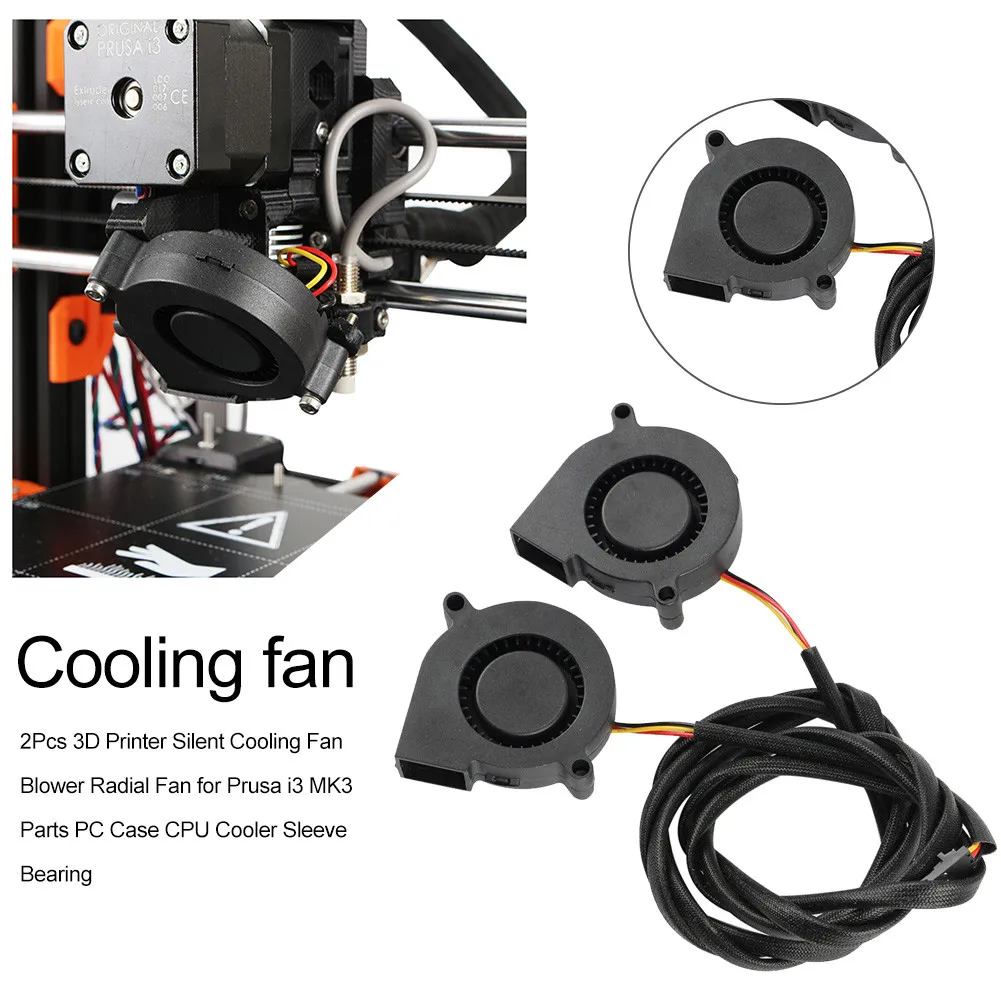 

2 шт., тихий охлаждающий вентилятор для 3D-принтера Prusa I3 MK3