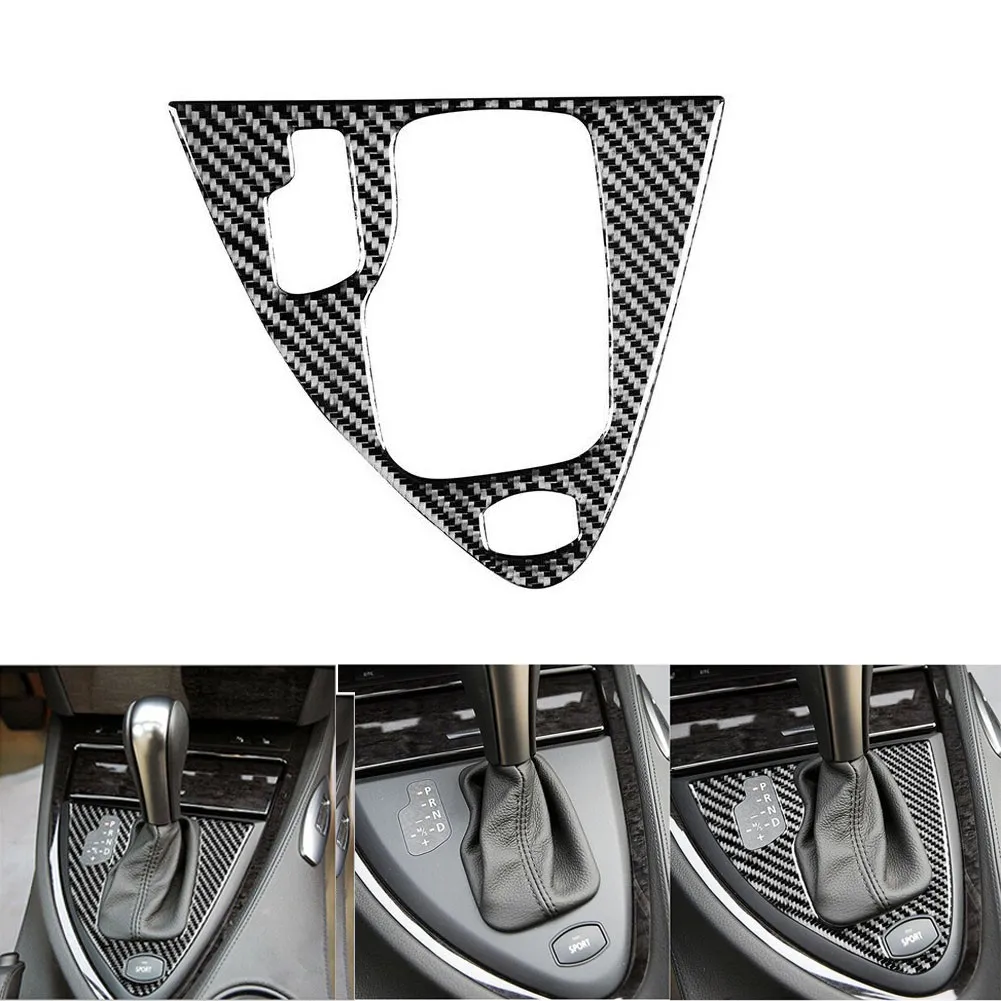

For BMW 6Series E63 E64 04-07 Car Center Console Carbon Fiber Automatic Gear Shift Panel Frame Panel Decoration Cover Trim