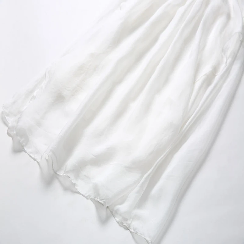 Летнее женское платье 100% шелковые длинные платья без рукавов белые пляжные макси