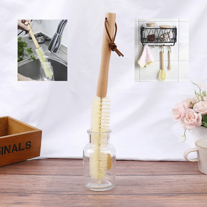 

Bottle Cleaning Tool Wood Handle Scrubbing Brush Coconut Fibre Bottle Cleaners