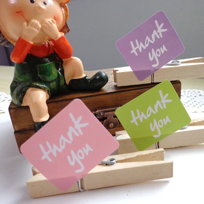 102 шт. розовый зеленый фиолетовый дизайн спасибо бумажные наклейки этикетки