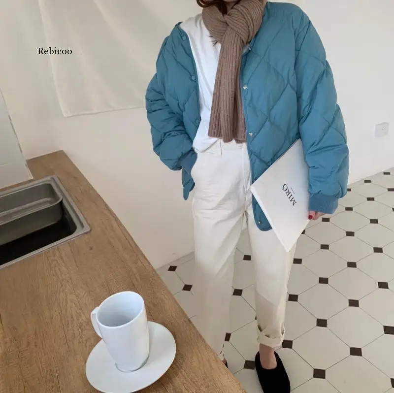 

Winter Fashion Outwear Casual Jackets Solid Tops All-Match Simple Fresh Stylish Warm Women Coat Loose Thicken