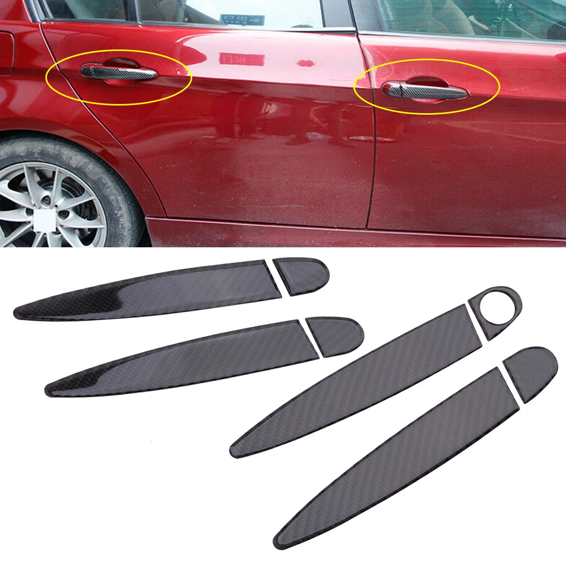 

CITALL 1 Набор наружных дверных ручек из углеродного волокна для BMW 3 E90 E91 Sedan 2005-2012