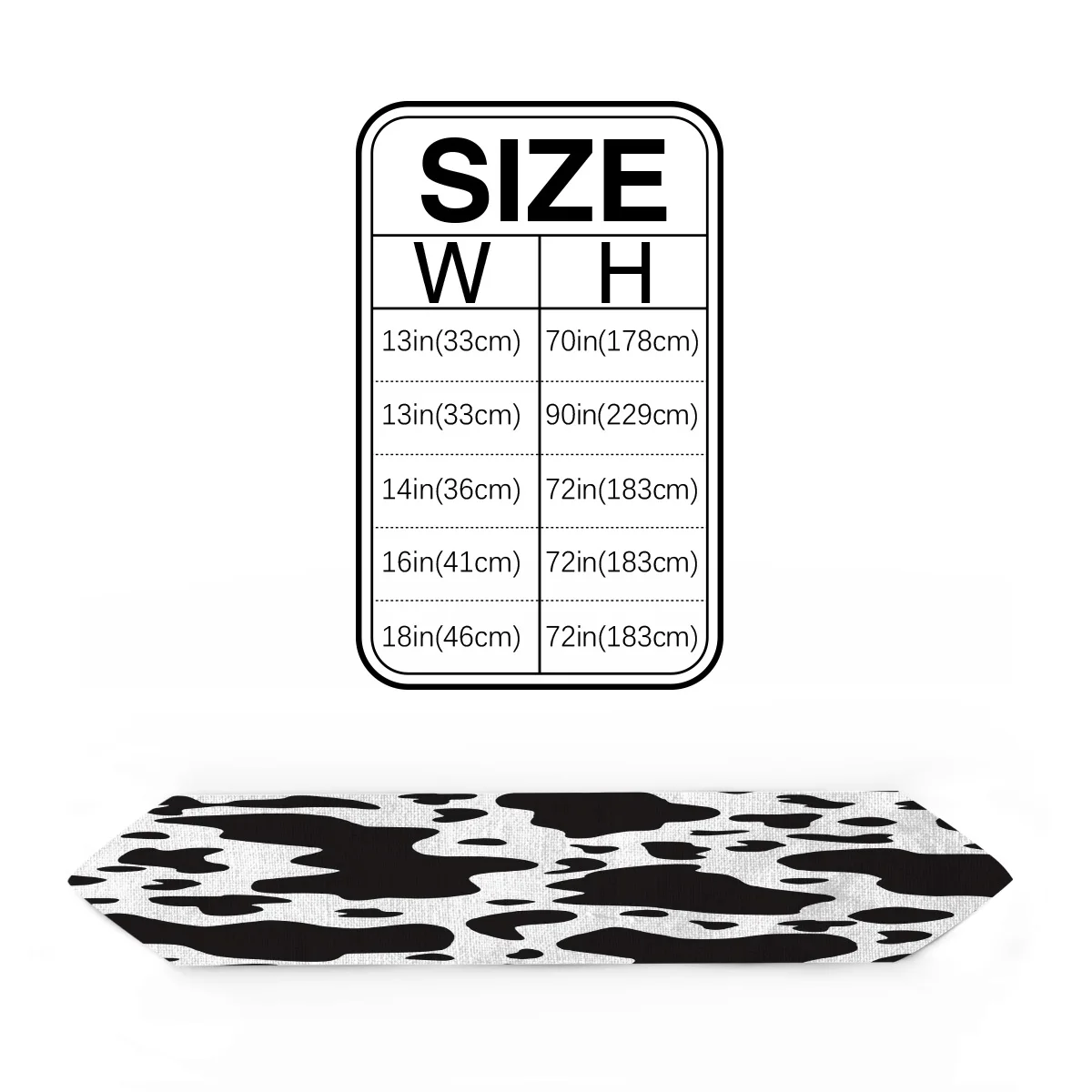 Черный Белый граффити корова пятно настольная дорожка Настольный Флаг украшения