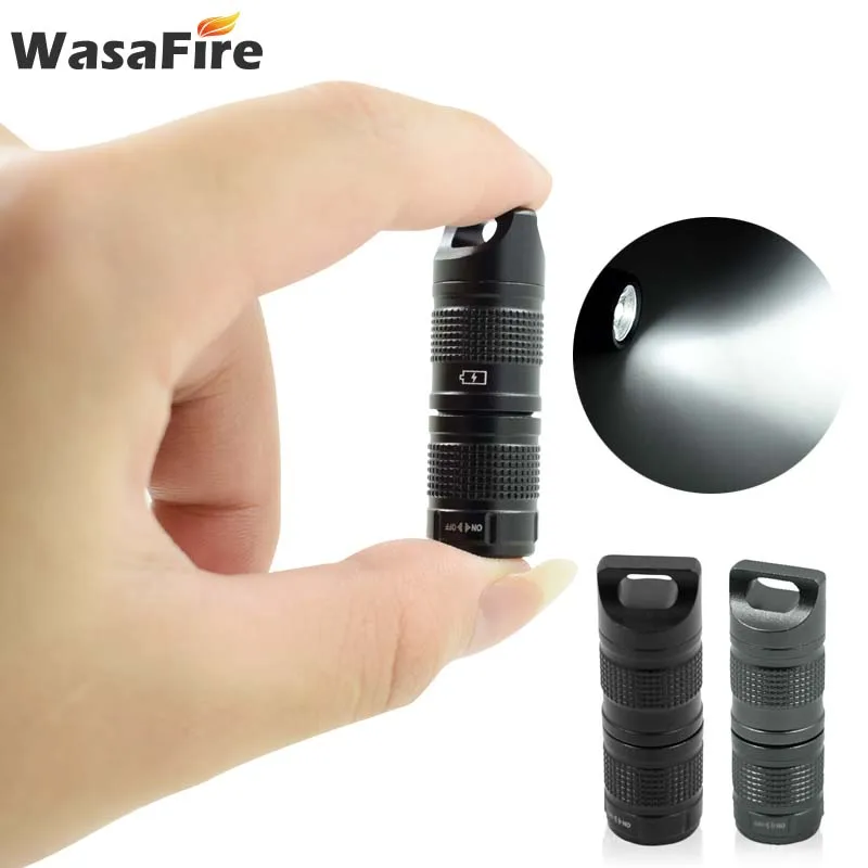 Мини USB Перезаряжаемый Фонарь небольшой встроенный аккумулятор брелок