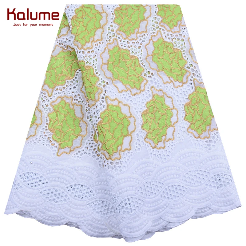 Кружевная ткань Kalume из чистого белого хлопка в африканском стиле с отверстиями