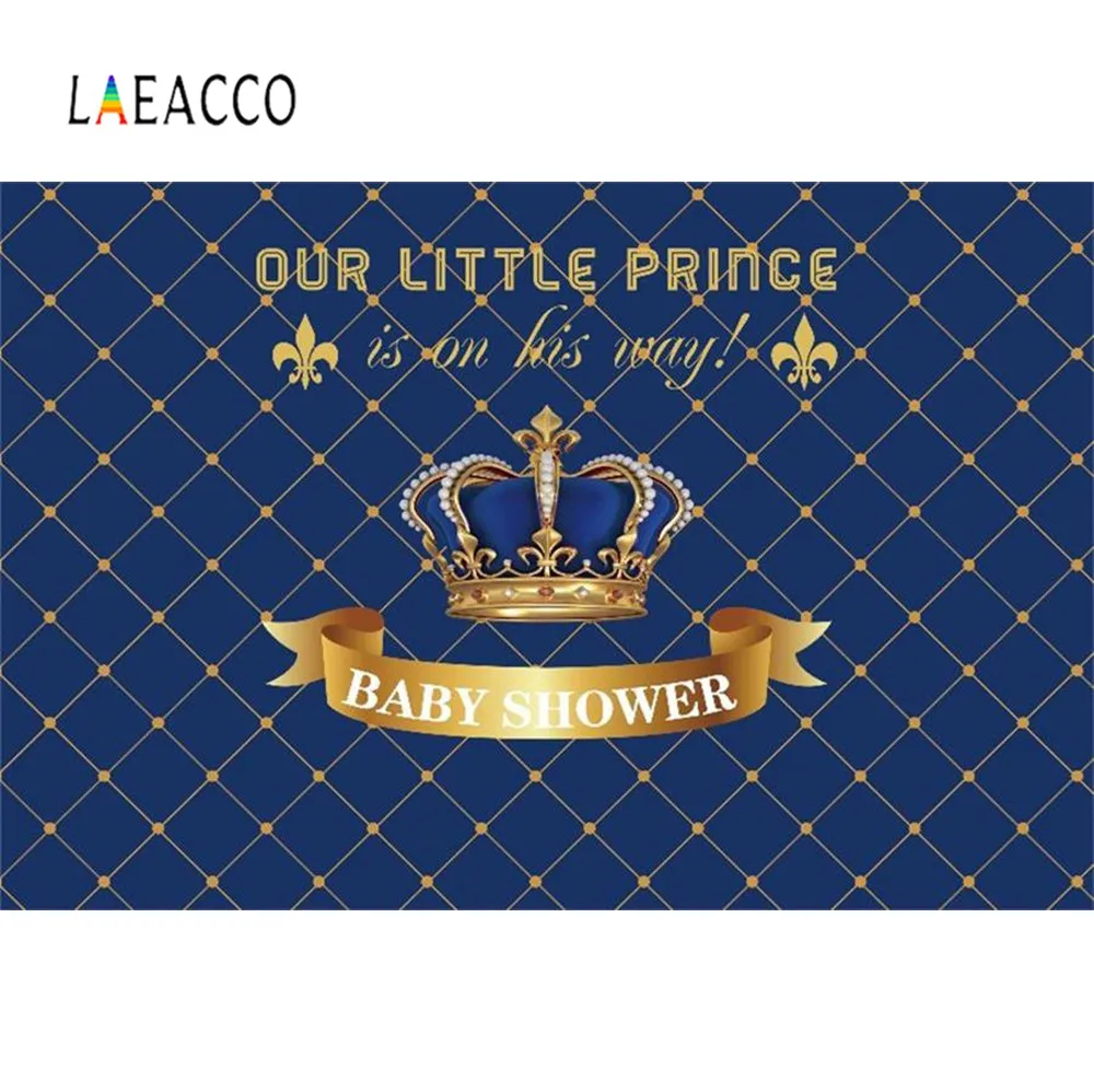 Laeacco Baby Shower вечерние наши Маленький принц-это на своем пути Золотая Корона Семья