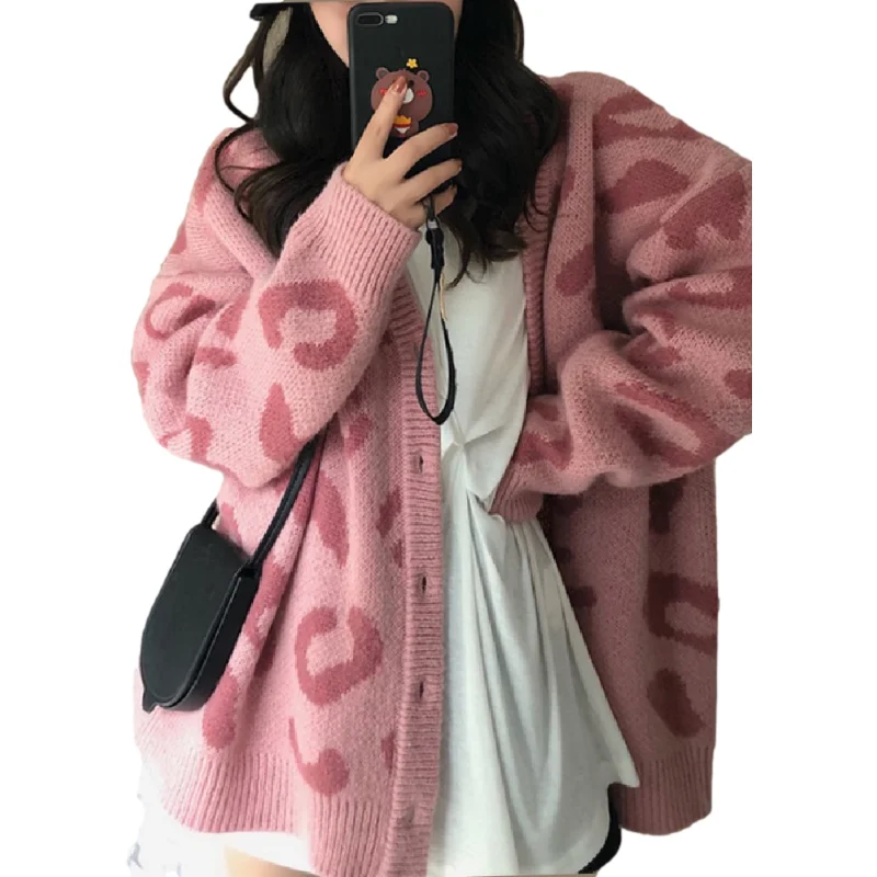 

New Oversize Womens Sweaters Autumn Vintage Cardigans Loose Winter Sweater Knitted Plus Size Women Cardigan Knit Button Loose