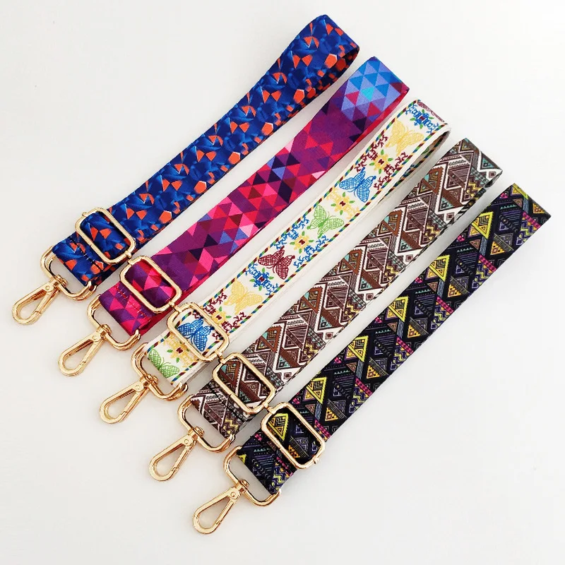 

Ethnic Style Print Colored Bag Handles Women Handbag Strap Nylon DIY Shoulder Bag Accessories CrossBody Messenger Obag Handles