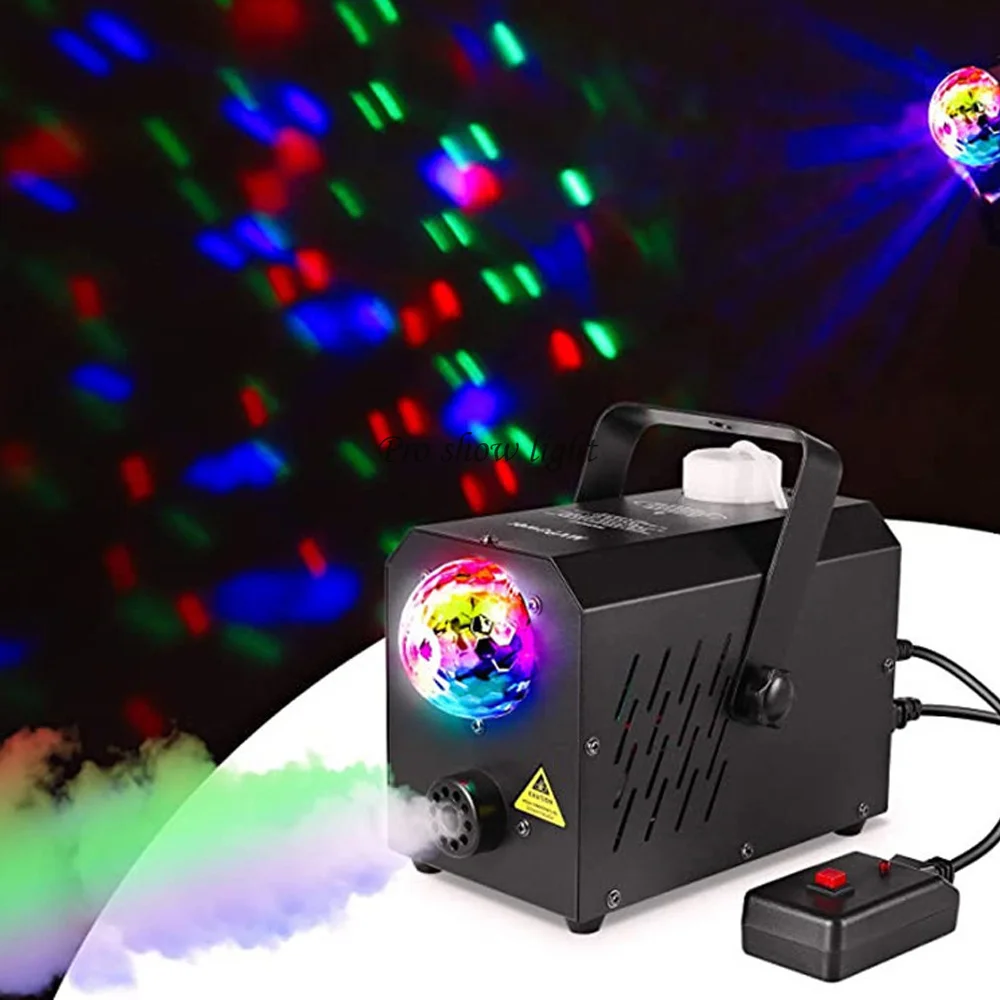 Magic Ball Disco Smoke Machine Mini LED Remote/Wire Control Fogger Ejector Dj Disco Christmas Party Stage Light 400W Fog Machine
