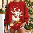 Женская Рождественская Толстовка, свитшот с рождественским принтом оленя, Женские повседневные топы, 2021