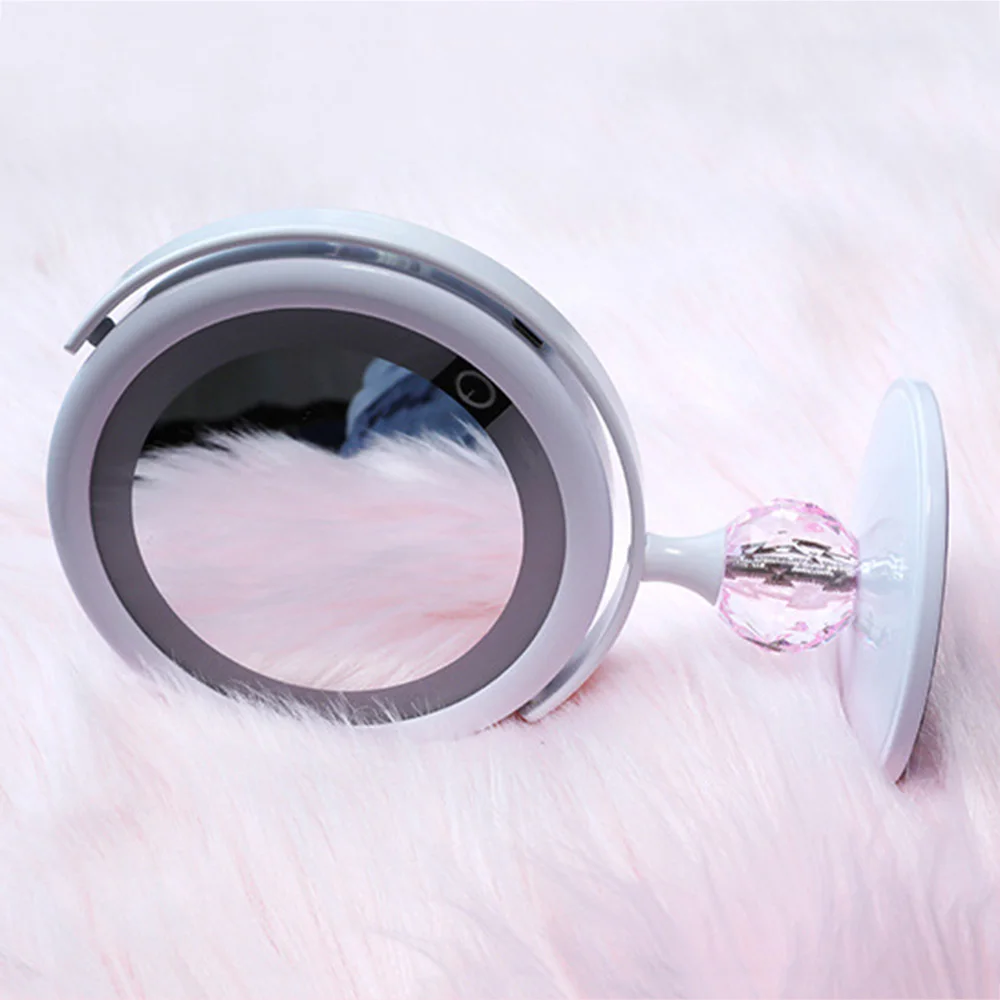 Magnifying Makeup Mirror With LED Light Cosmetic Mirrors Round Shape Desktop Vanity Double Sided Backlit | Красота и здоровье