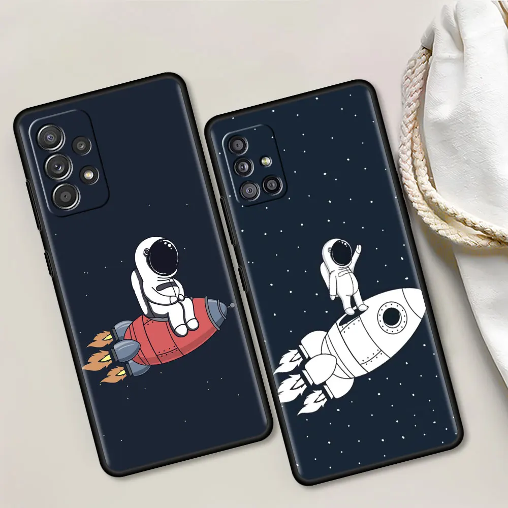 

Rocket Star Astronaut Tpu Case for Samsung Galaxy A51 A12 A21s A71 A52 A31 A32 A02s A72 A11 A41 A22 A03s Soft Phone Cover