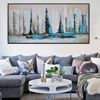 gatyztory frame abstract sailing boat diy painting by numbers landscape modern wall art canvas painting for living room artwork