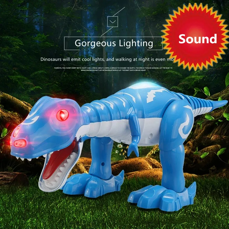 

Интерактивные развивающие игрушки, интеллектуальный электронный динозавр, может мигать, имитирует звук, музыку, двигается вперед