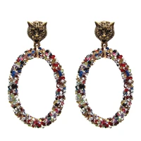 pendientes fashion colorful resin geometric drop bohemian earrings for woman glamour jewelry retro tiger head earrings orecchini