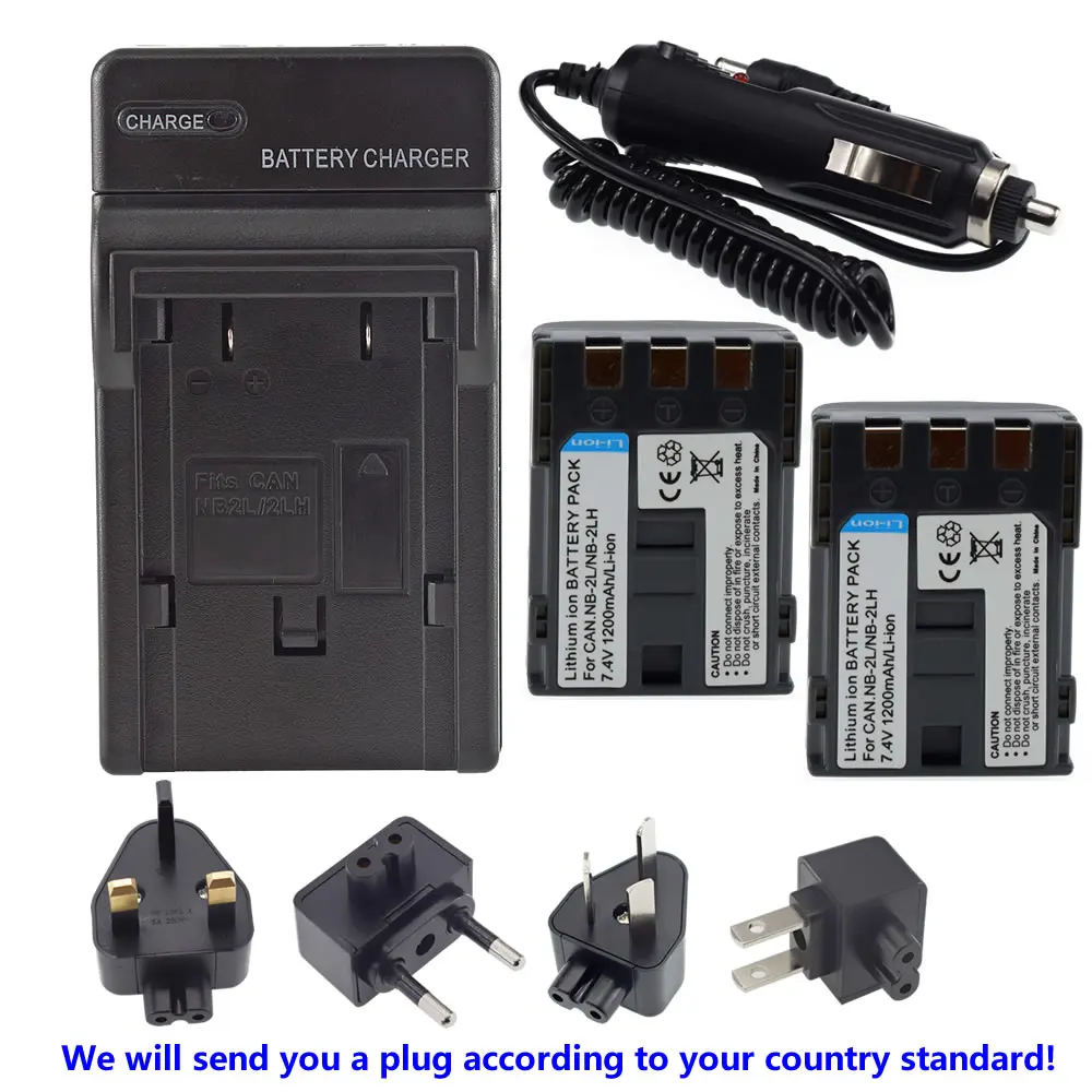 4 шт. в упаковке NB-2LH Батарея для Canon Rebel XT XTi EOS 350D 400D G7 G9 + зарядное устройство дома и