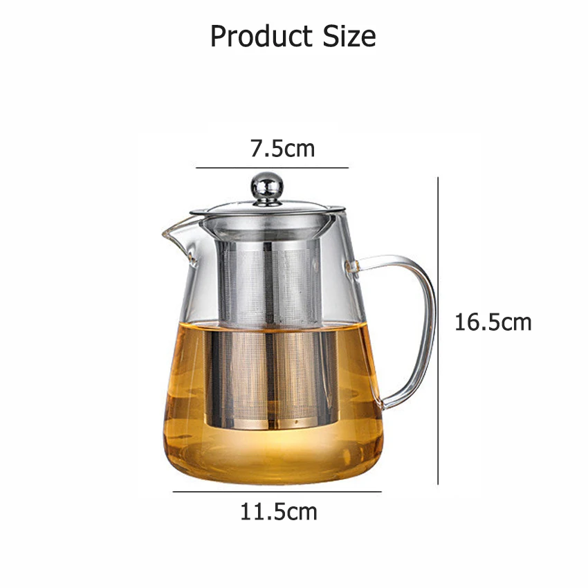 

MEMDOO Glass Teapot Heat Resistant Infuser Filter Glass Teapot Home Flower Bubble Cooking Single Teapot Small Tea Kettle