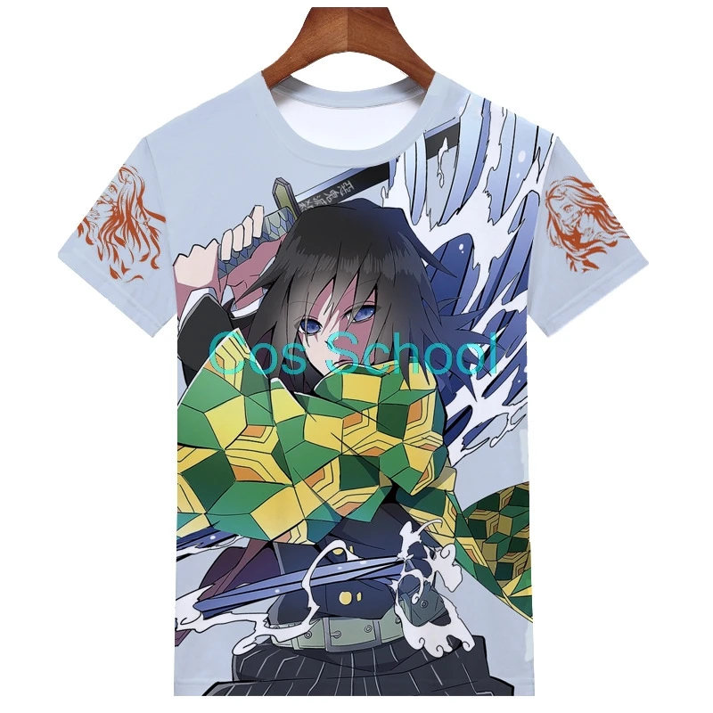 Потому что школьная футболка Demon Slayer Kimetsu no Yaiba футболка Tomioka Giyuu Kochou Shinobu Rengoku Kyoujurou футболки унисекс