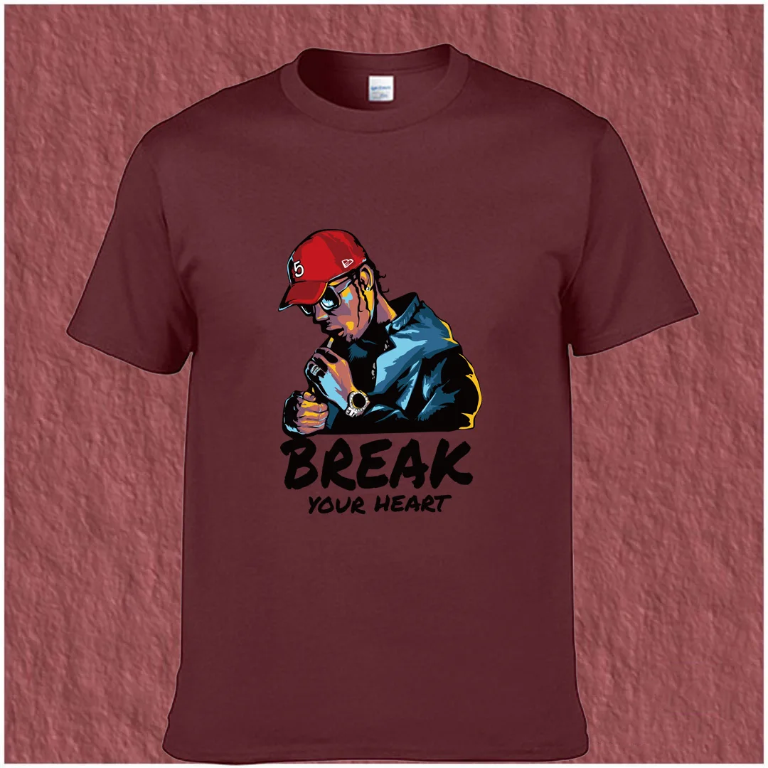 

Hand-painted printed short-sleeved t-shirt men's 2021 summer casual cotton quick-drying half-sleeved thin-sleeved shirt