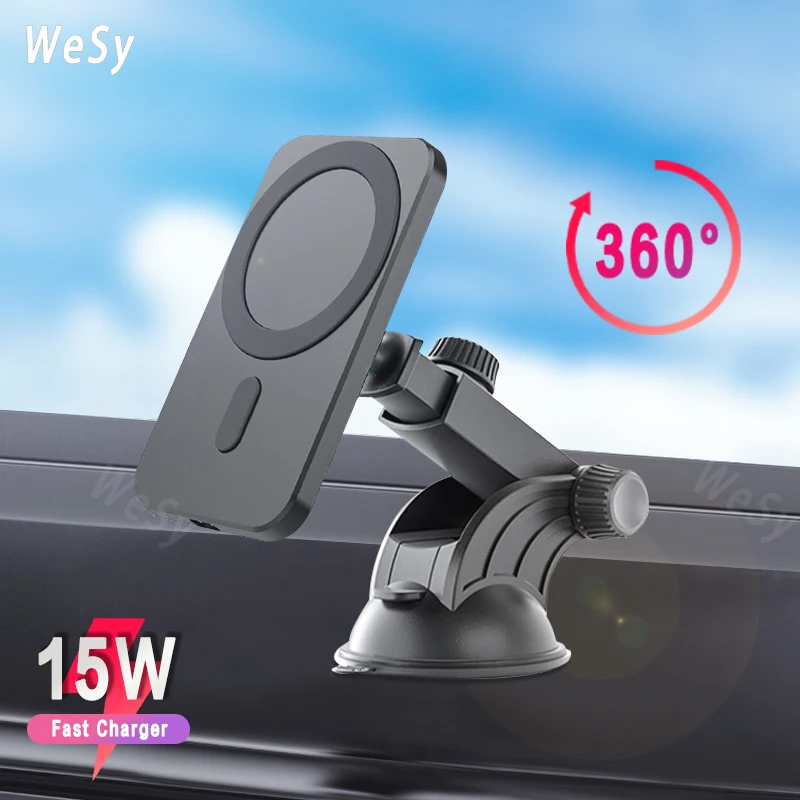 

15W 360 Degree Car Wireless Magnetic Charger Air Vent Mount Stand For iPhone 11 12Mini ProMax Wireless Charger Cell Phone Holder