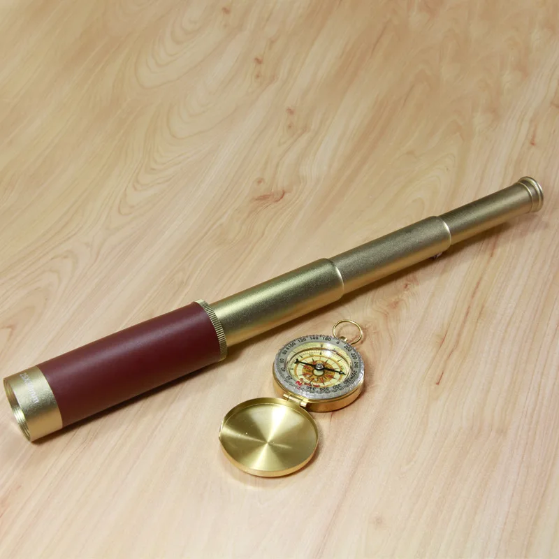 Монокулярный телескоп кожаный пират 25x30 бинокль три секции тянущийся охотничий