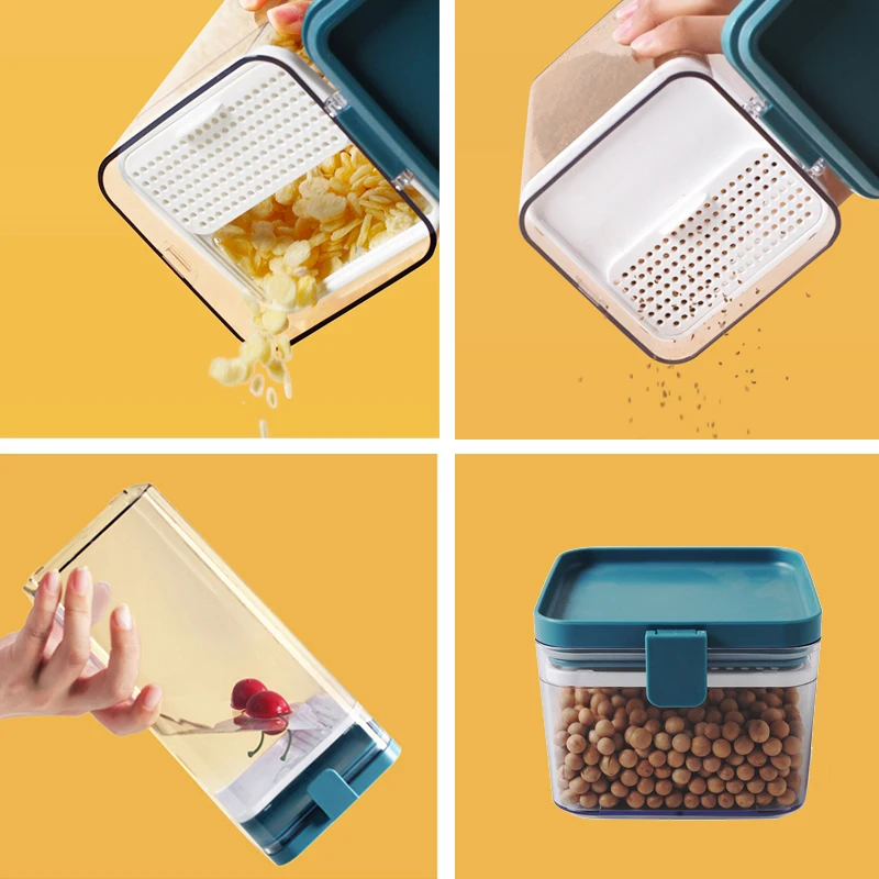 Пластиковый контейнер для хранения с крышками ручка в холодильнике прозрачные