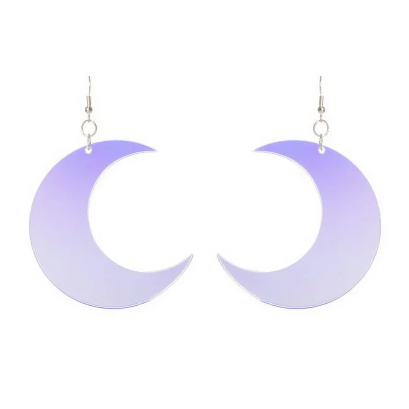 Эффектные крутые акриловые серьги-подвески с большой луной для женщин и девочек