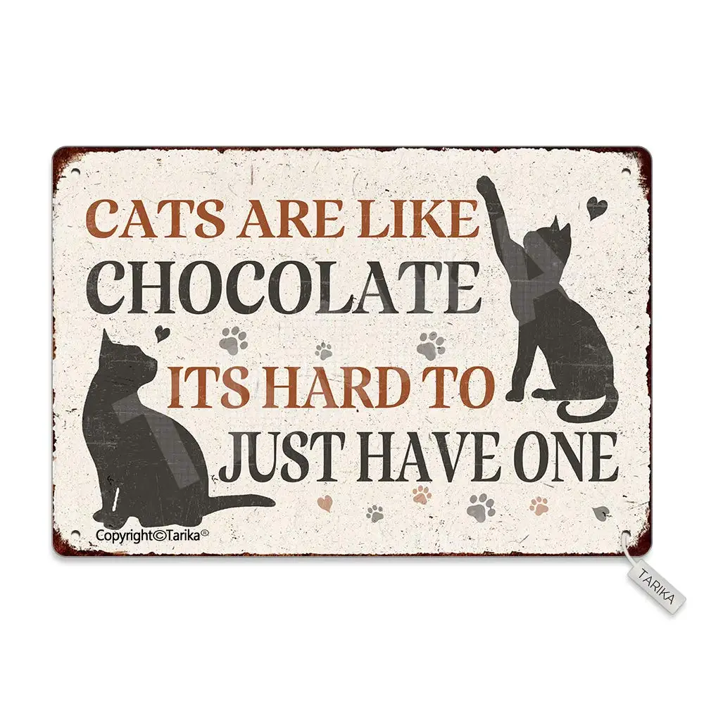 Кошки похожи на шоколад трудно иметь только один жестяной 8X12 дюймов винтажный