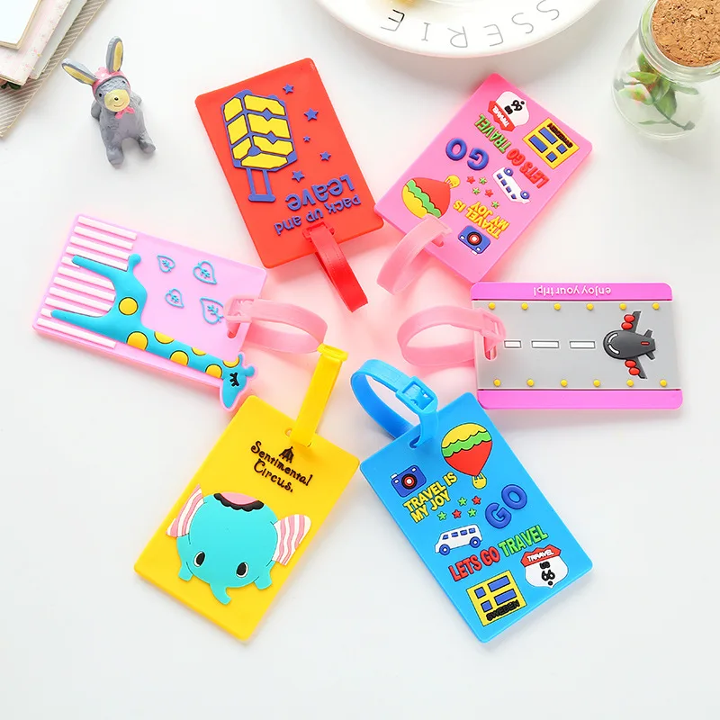 Бирки для багажа Мультяшные Милые силиконовые бирки этикетки женщин и мужчин