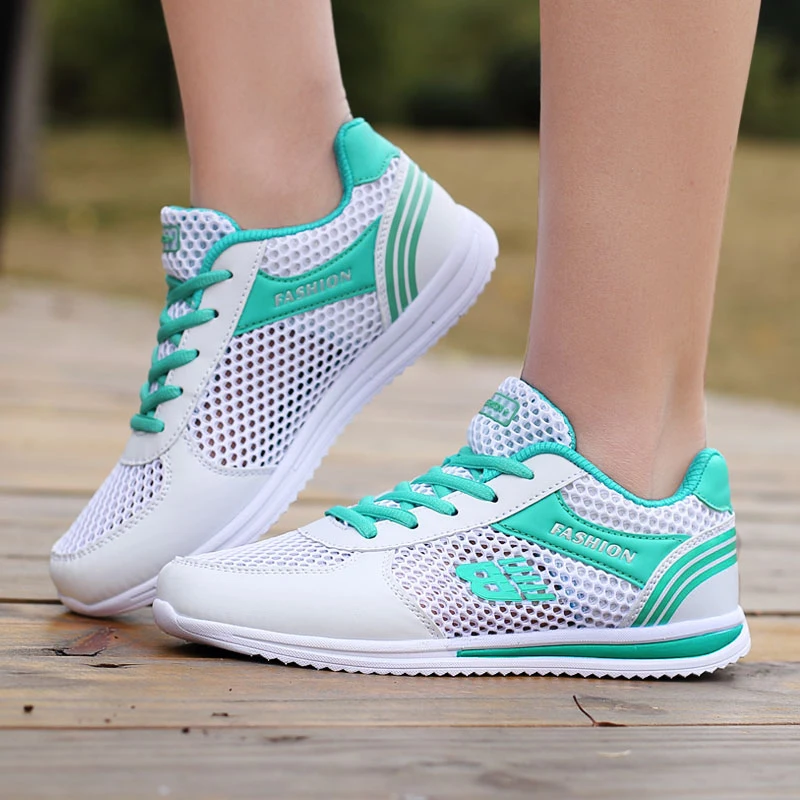 Летние кроссовки для бега девочек Дышащая обувь из сетчатого материала Небесно