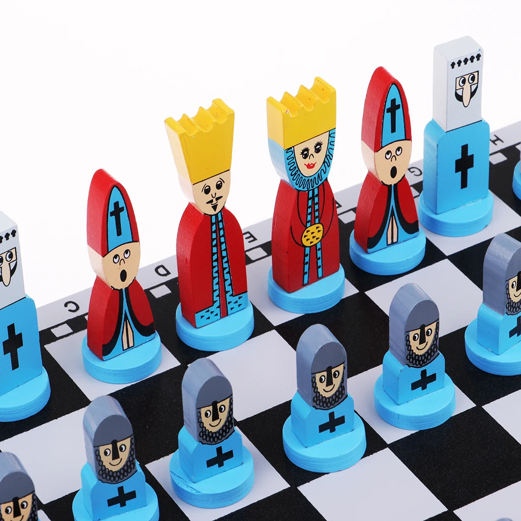 

International Chess Travel Checkers Board Game Educational Kids Leisure Fun