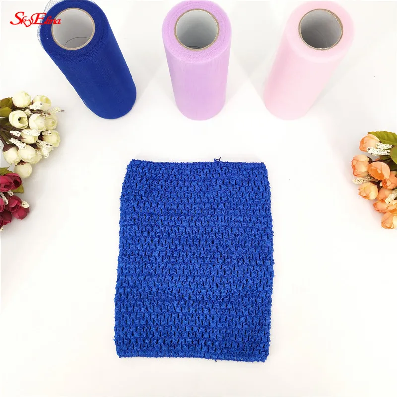 Royal blue 1 шт. 15*15 см/23*20 см Ткань для юбки-пачки Крючком эластичная ткань топы грудь обертывание DIY швейная одежда трикотажная ткань эластичное бандо 5zSH - Цвет: Royal blue