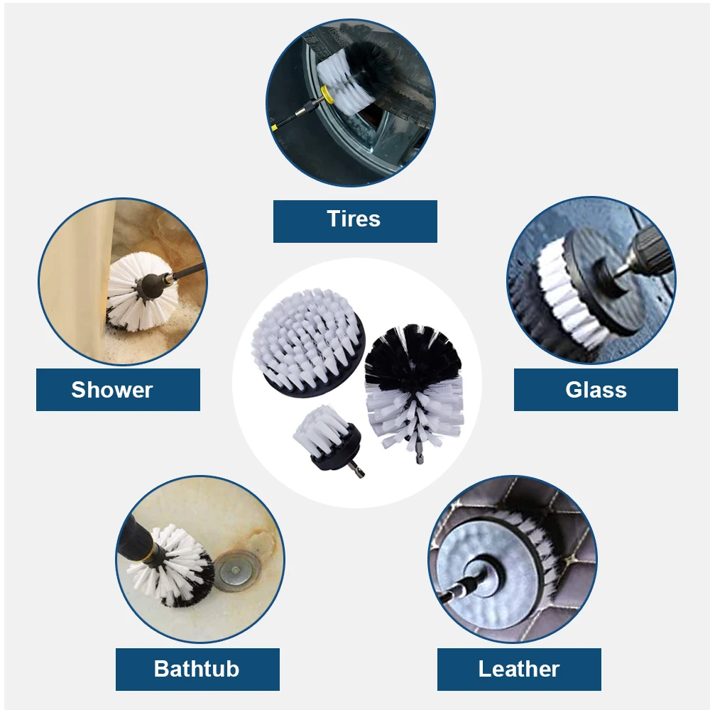

3/4/5 Pcs Drill Power Scrub Clean Brush For Leather Plastic Wooden Furniture Car Interiors Cleaning Power Scrub 2/3.5/4/5 inch