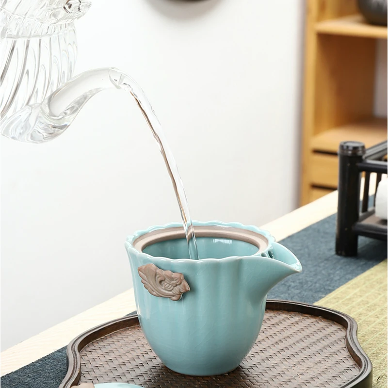 

Ru Kiln Ceramic Portable Travel Kung Fu Tea Set Outdoor Teapot Tea Box Cup Tea Cup Set Drinkware Chinese Gift