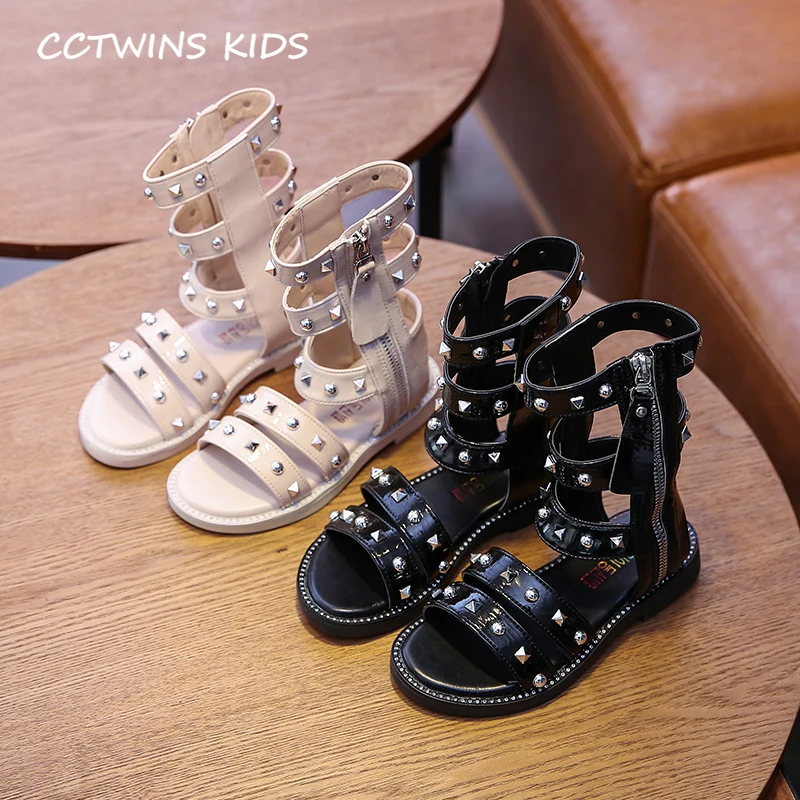Kids Shoes 2020 Summer New Baby Pu Leather Gladiator Sandals Girls Brand High Top Children Fashion Stud Flat PY-GS-003 | Детская одежда