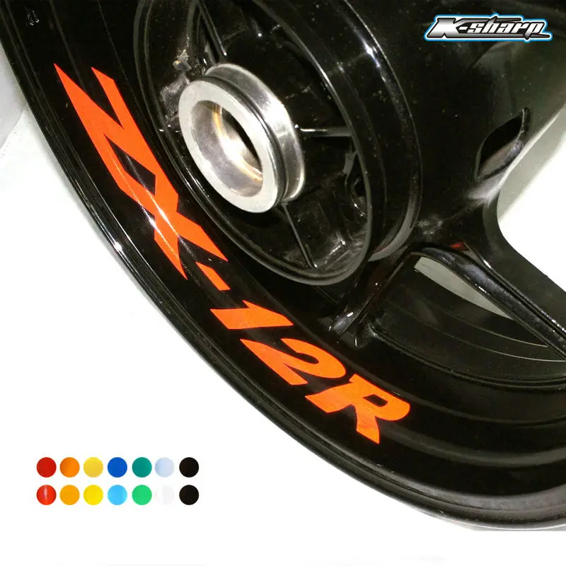 

For KAWASAKI ZX-12R Motorcycles Reflective Sticker Wheel Sticker Rim Decals Wheel Reflective Sign Stickers Stripes