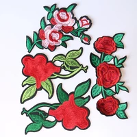 2 pcs flowers decorative patch rose icon embroidered applique patches for diy iron on badges stickers on the clothesjeans