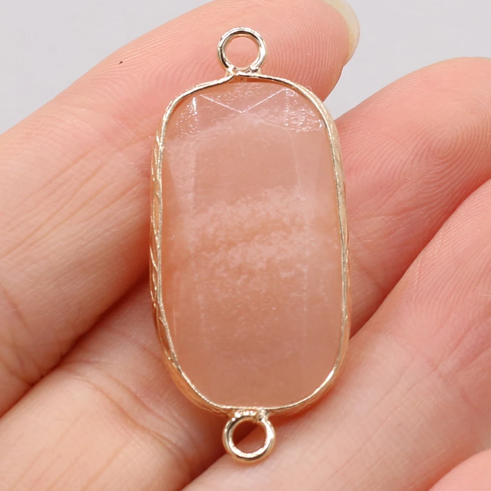 

Natural Stone Gem Pink Aventurine Rectangular Connect Crafts DIY Necklace Bracelet Earrings Jewelry Accessories Gift Making