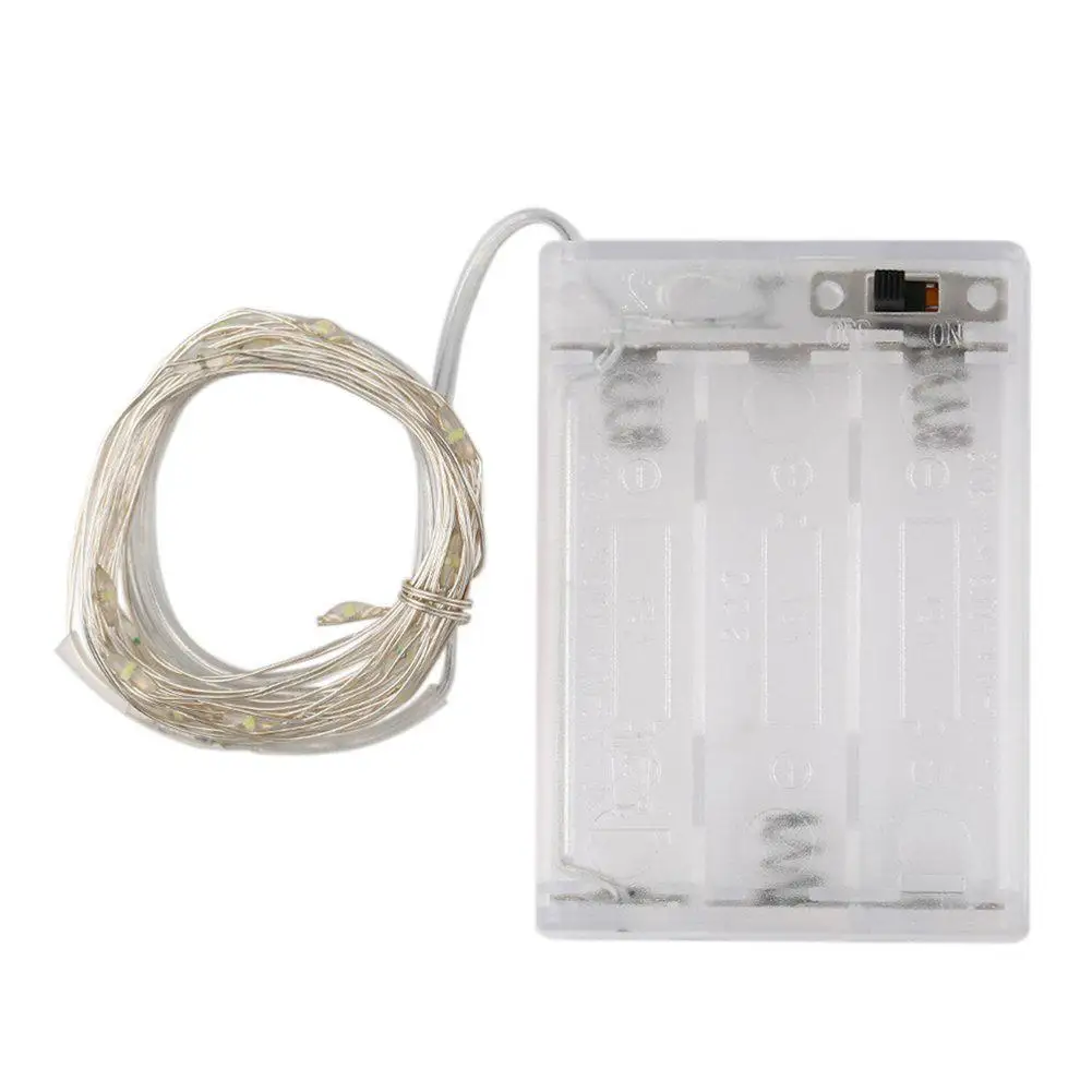 5 м 50LED сказочные огни на батарейках медная серебряная проволока Рождественская