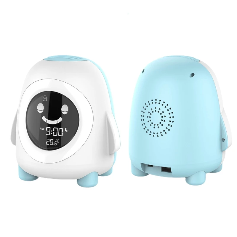 

Colorful Wake Up Light Alarm Clock For Kids Indoor Thermometer Cute Clock USB F3MB
