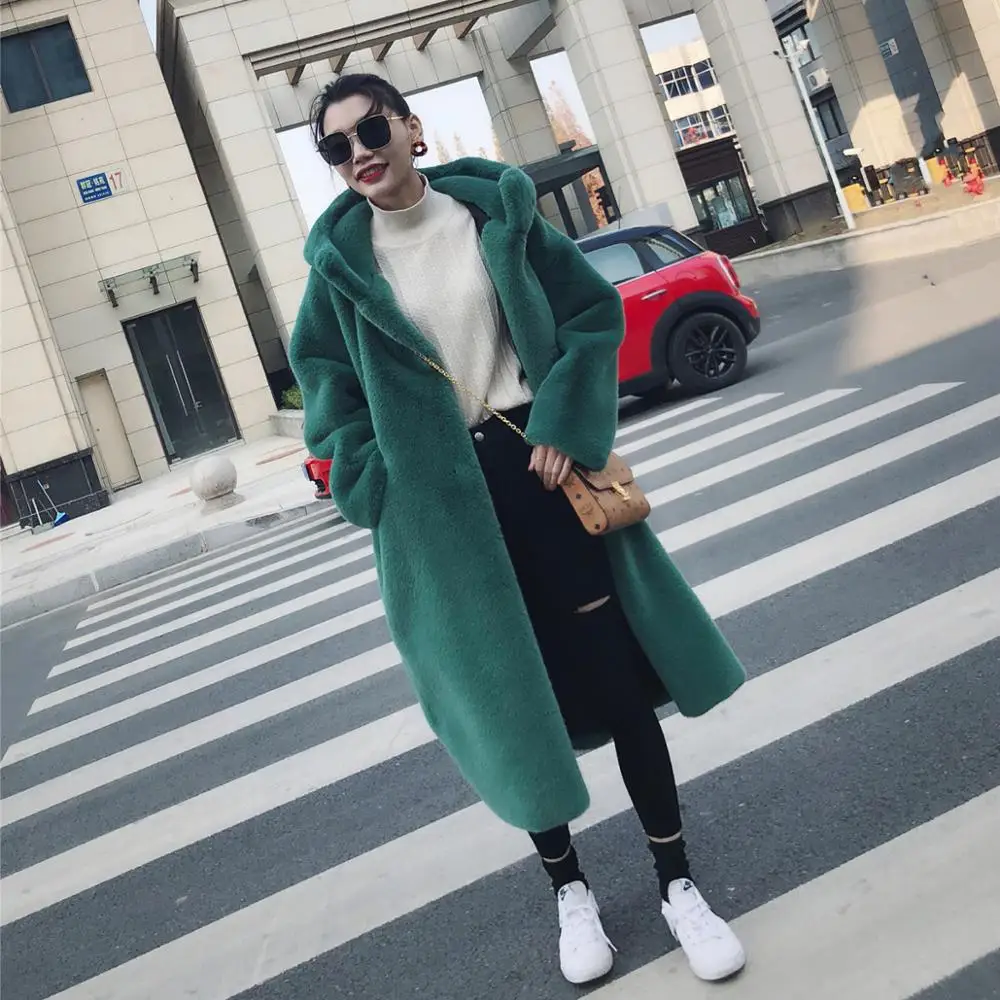 Новые зимние толстые норковые меховые женские Теплый плюш пальто Женская
