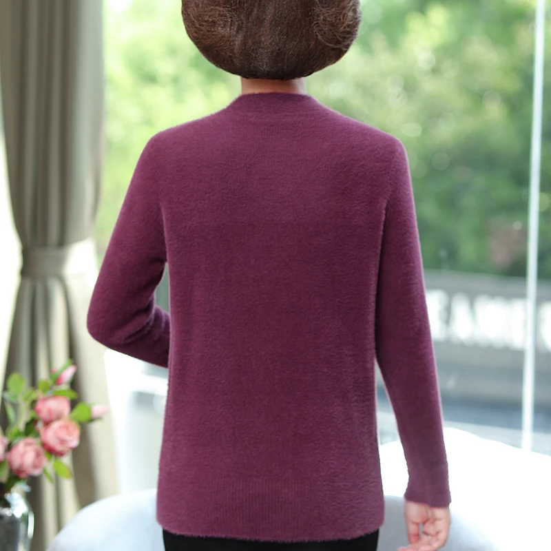 Женские свитера с вышивкой из искусственной норки осенне-зимние топы цветами