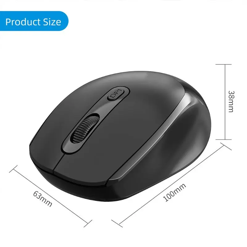 

2.4GHz Portable Mini Slider Wireless Mouse Mute Optical Gaming Mice PC Gaming