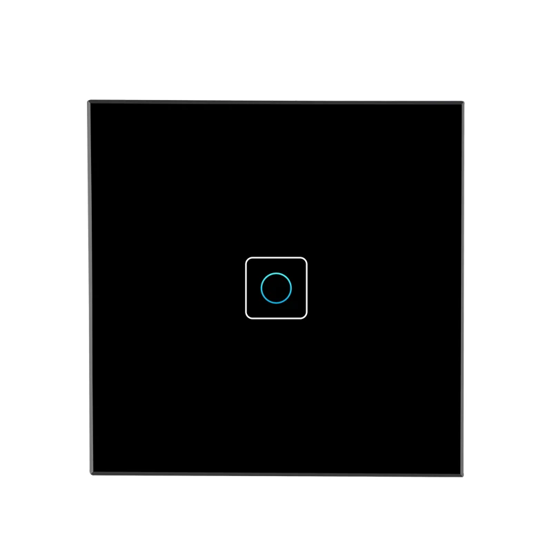 touch 1 gang black Умный светодиодный сенсорный выключатель, стеклянная панель, беспроводной настенный светильник, переключатель стандарта ЕС, 220 В, без функции RF - Цвет: touch 1 gang black