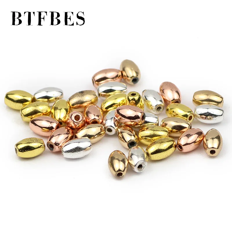 BTFBES розовое золото Серебристые гематитовые камни овальные Эллипсы разделитель