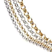 46mm 2mlot mens and women %e2%80%9co%e2%80%9d chain fashion gold tone stainless steel round necklacebracelet top quality jewelry making