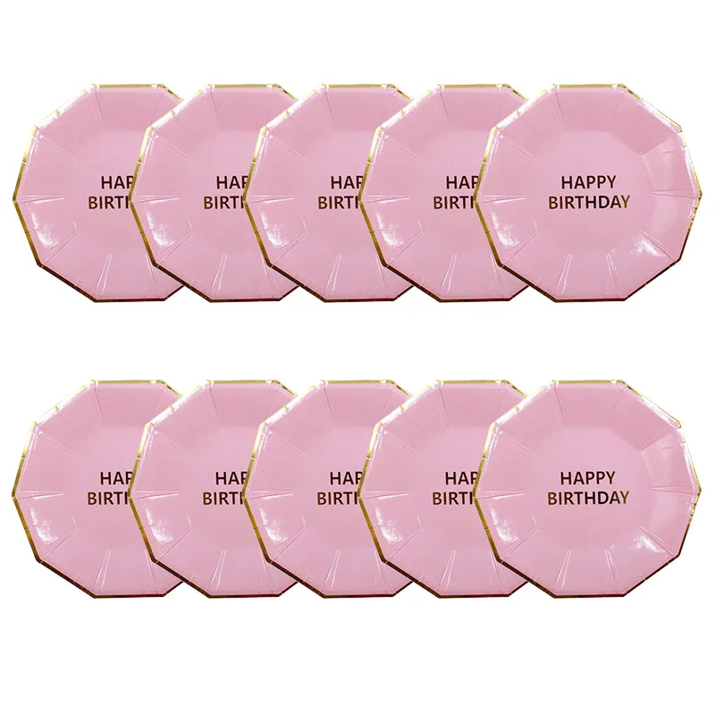 Одноразовые столовые приборы для вечеринки в честь Дня Рождения, розовые бумажные соломинки, стаканчики для украшения первого 18го дня рождения, вечерние салфетки, тарелки для девочек